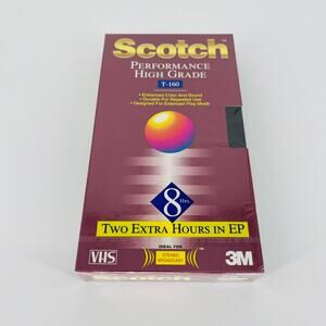 Scotch Performance High Grade T-160 VHS 8 hrs Blank Tape Video Cassette  - New